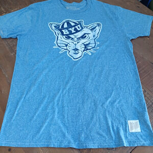 Original Retro Brand BYU Cougars Distressed Logo Tee XL EUC